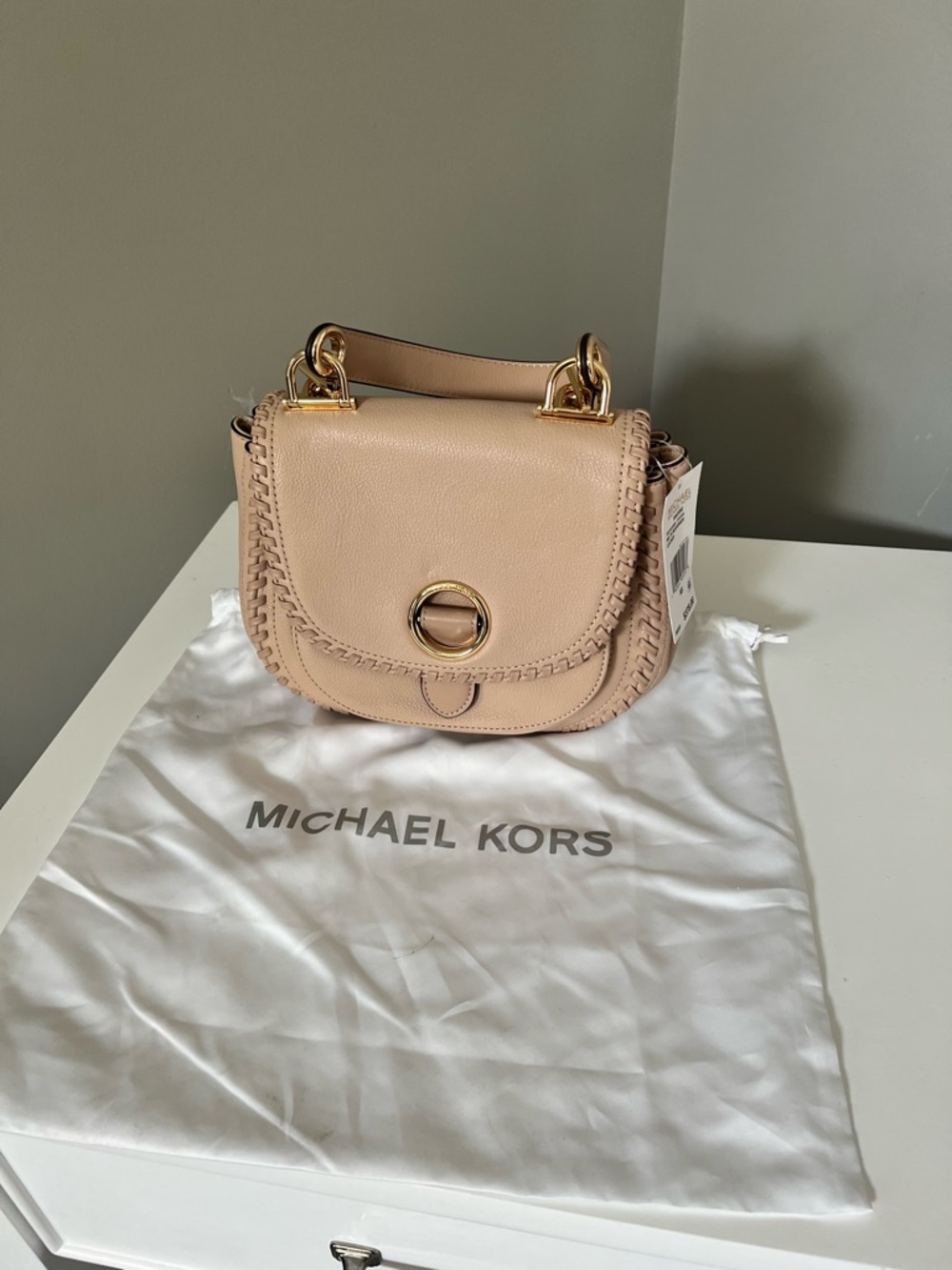 Michael Kors Isadore pale blush leather messenger bag